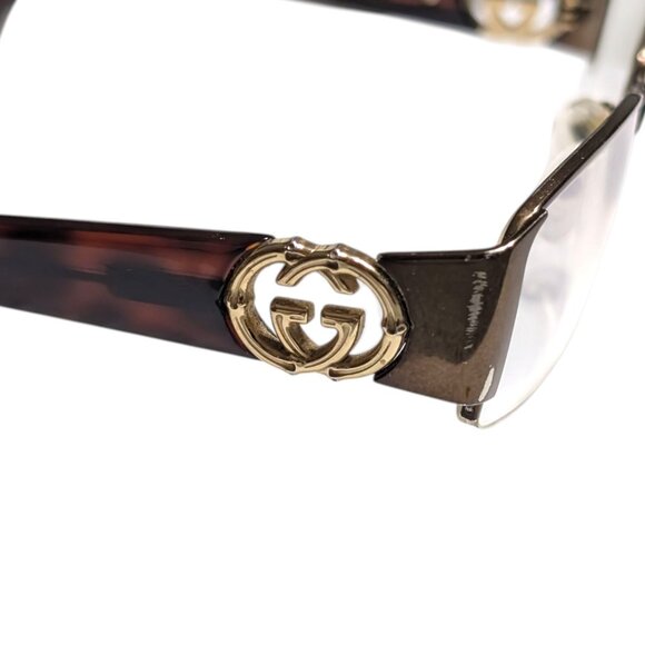 Gucci Italy GG 2844 NVX Dark Brown Half Rim Eyeglasses Frame 51-17-135 FLAW - Picture 3 of 13